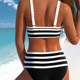 Laluna® | Gestreifter Bikini mit hoher Taille