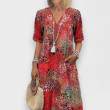Lia - Damen Midi Kleid