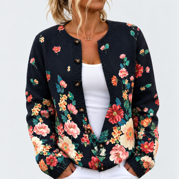 Talia – Eleganter Cardigan mit Print