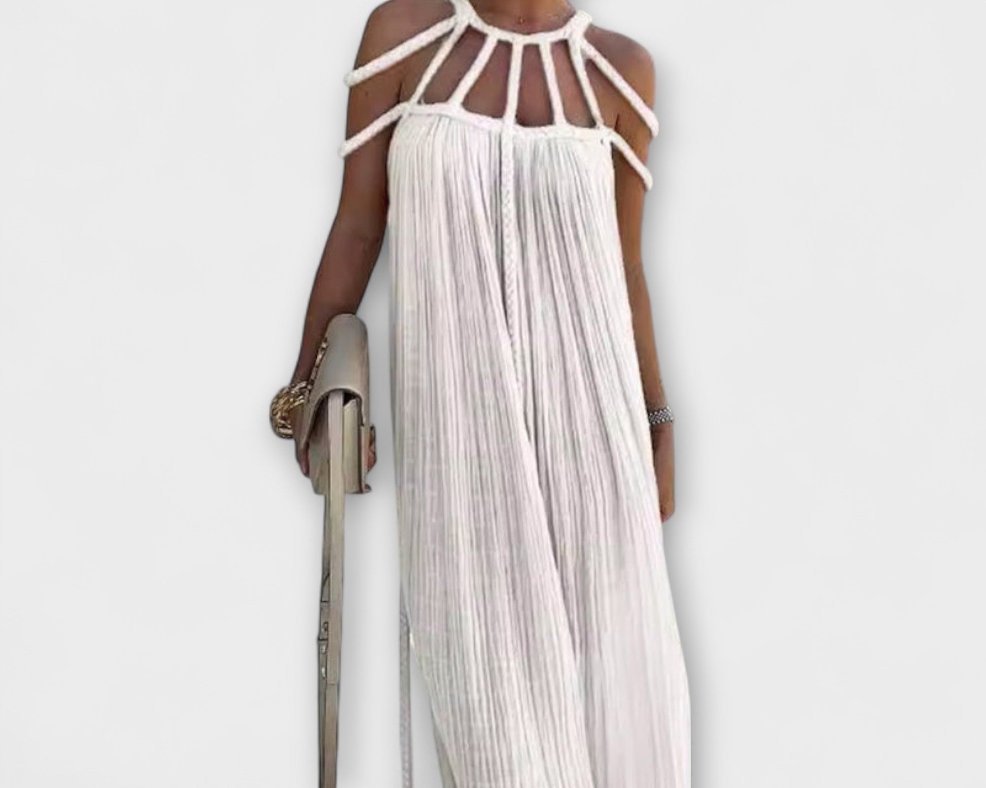 Briar - Ein schickes Maxikleid aus Mischgewebe mit drapierten Zöpfen