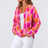 Flora – Strickcardigan mit Wiesen-Print