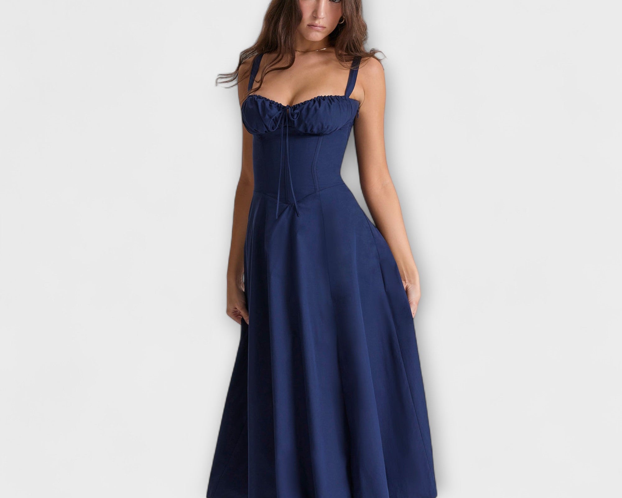 Zipporas - Taillierte Bustierkleid mit modernem Frühlingsblumenprint