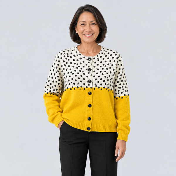 Elin – Lässige Strickjacke mit Blumenmuster