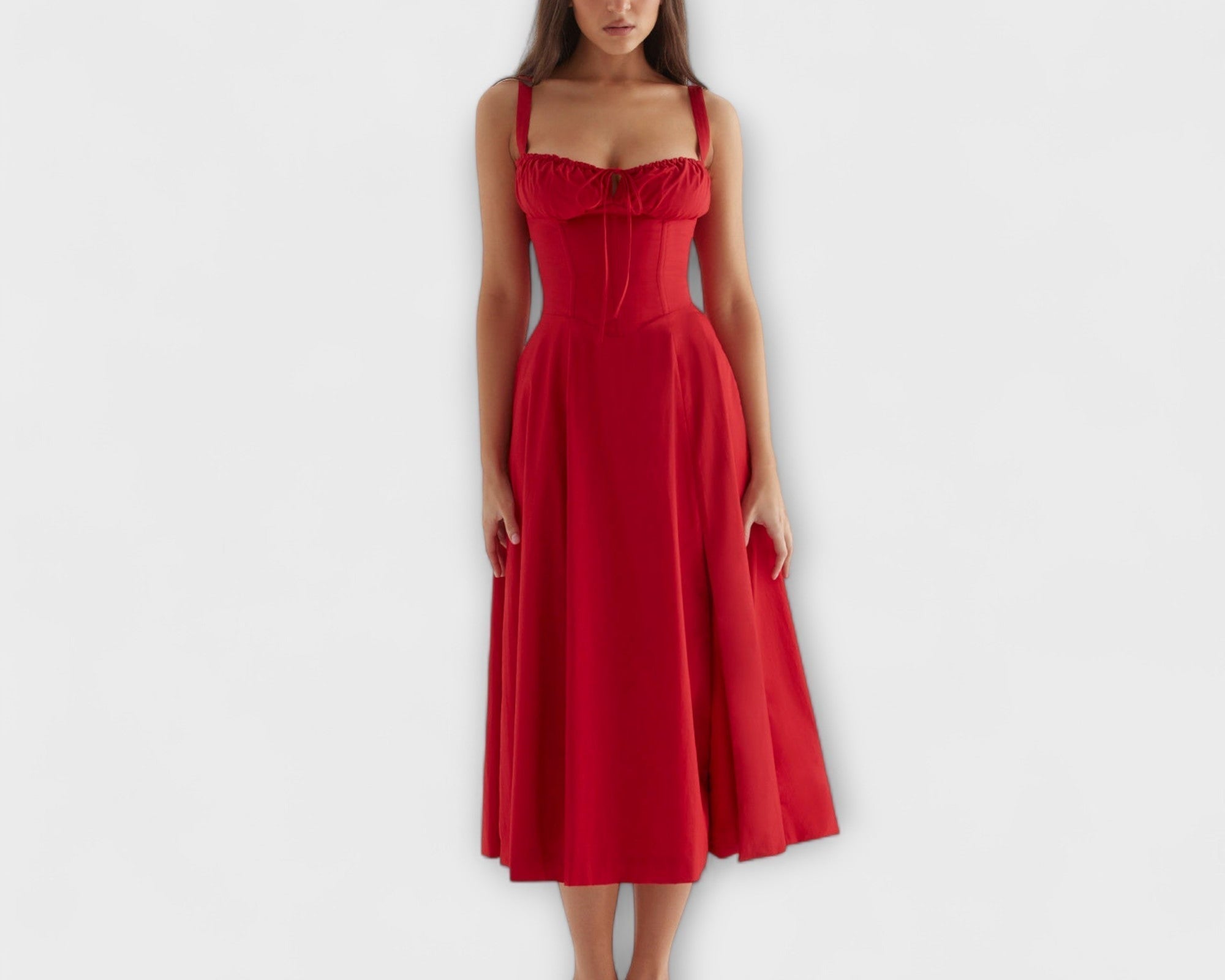 Zipporas - Taillierte Bustierkleid mit modernem Frühlingsblumenprint