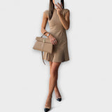 Elowen – Militärisch inspiriertes Patchwork-Minikleid