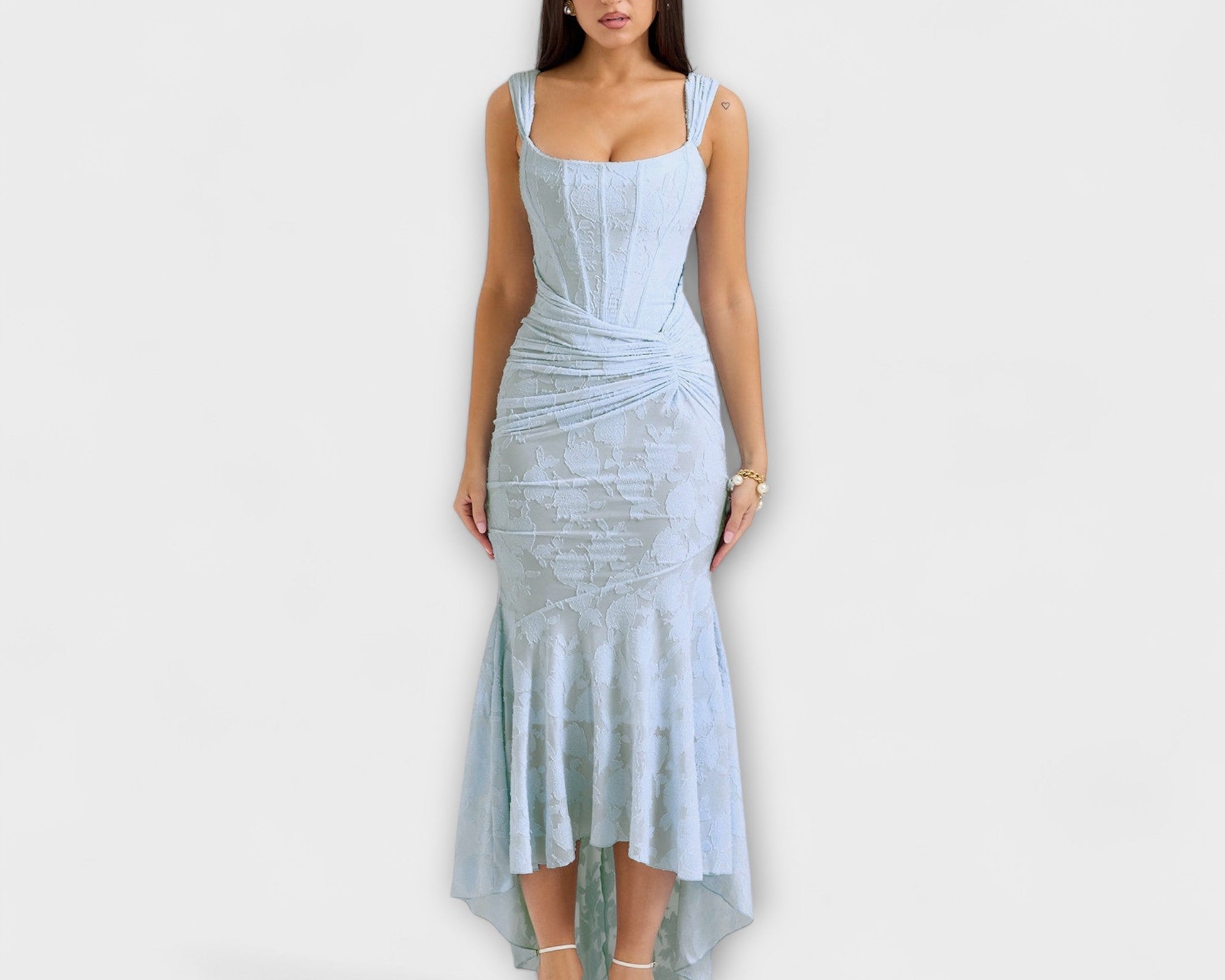 Renske - Langes Kleid mit Eleganten und Raffinierten Korsett