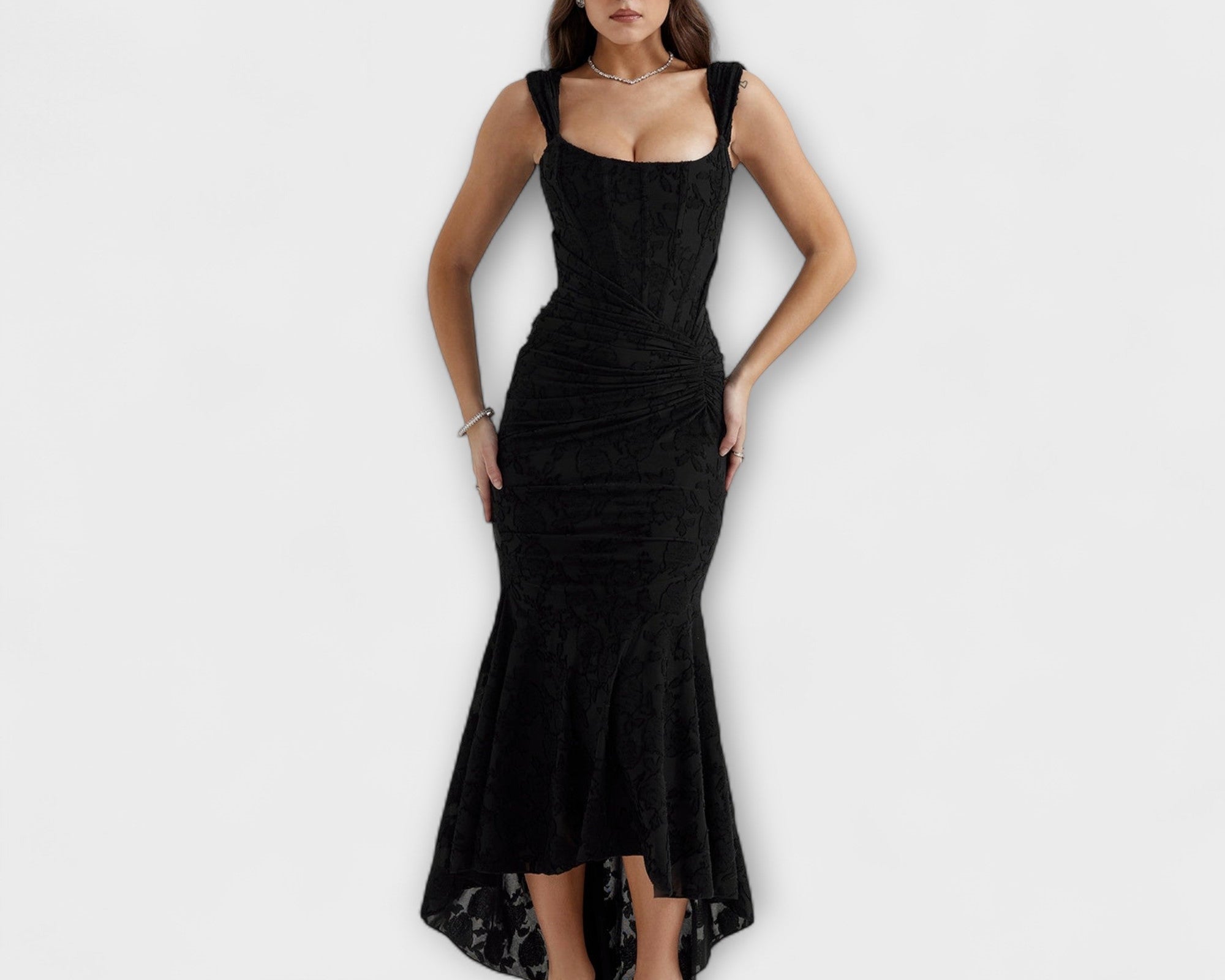 Renske - Langes Kleid mit Eleganten und Raffinierten Korsett