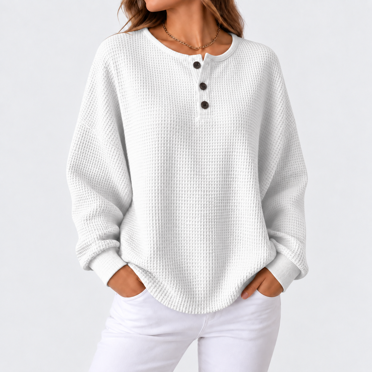 Hélène - Pullover aus weichem Waffelstrick