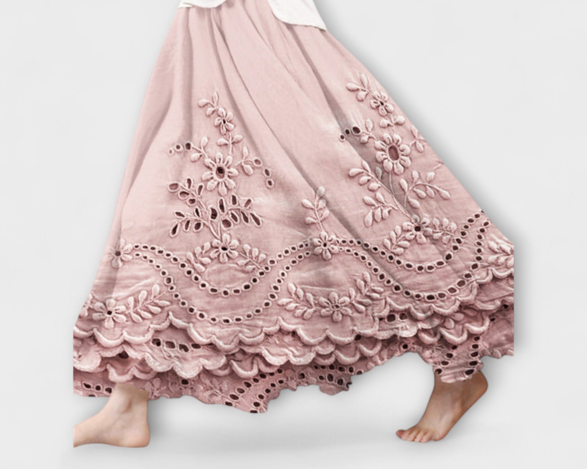 Luna – Boho Maxirock Mit Stickerei