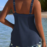 Laluna® | Gestreifter Tankini mit Zweiteiligem Strandshort