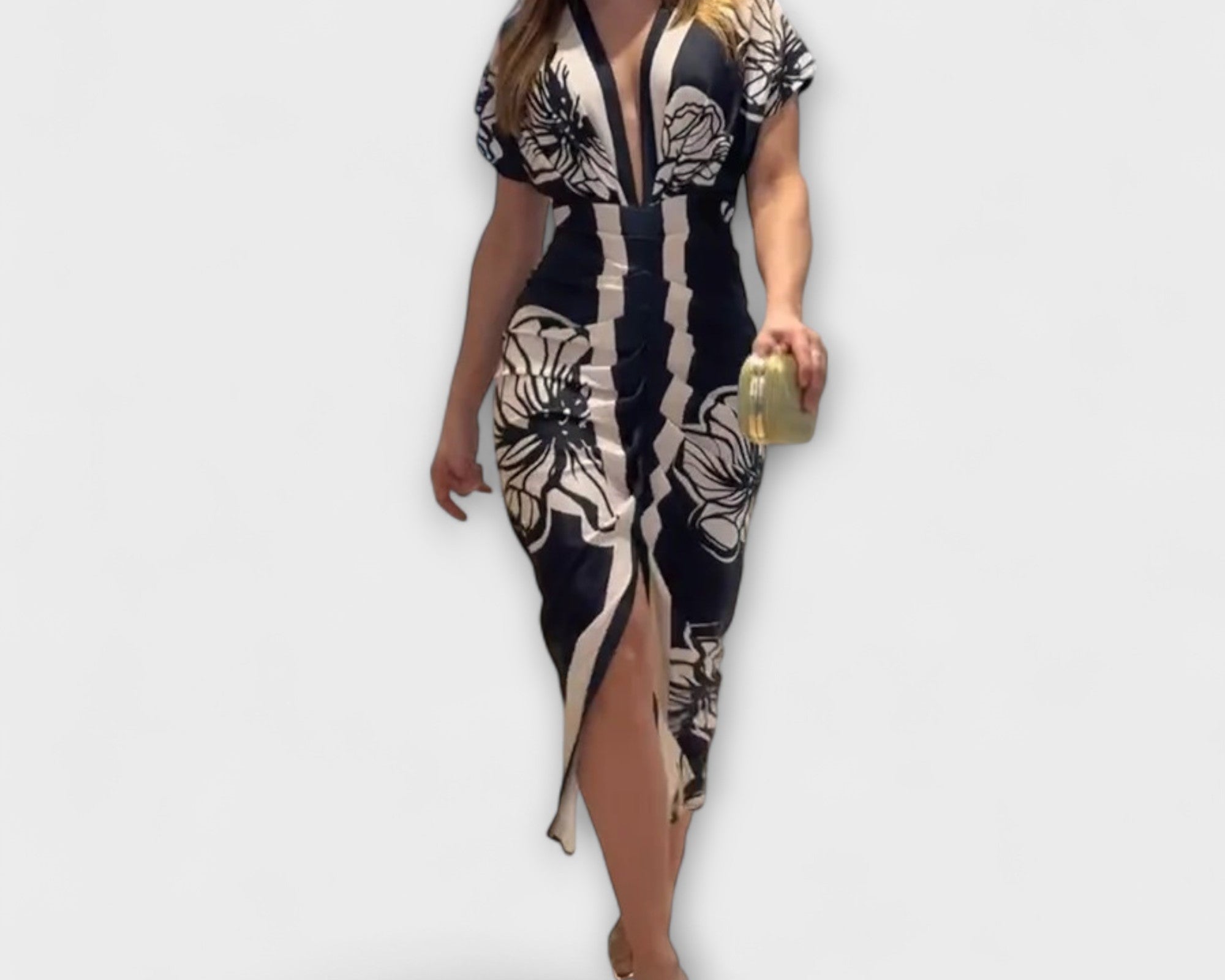 Cleo – Dolman-Midikleid mit brasilianischem Print