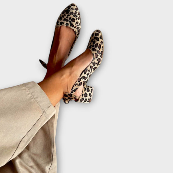 Evelyn - Leopardenmuster-Blockabsatzschuhe