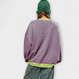 Mary - Gestreifter Oversize-Pullover