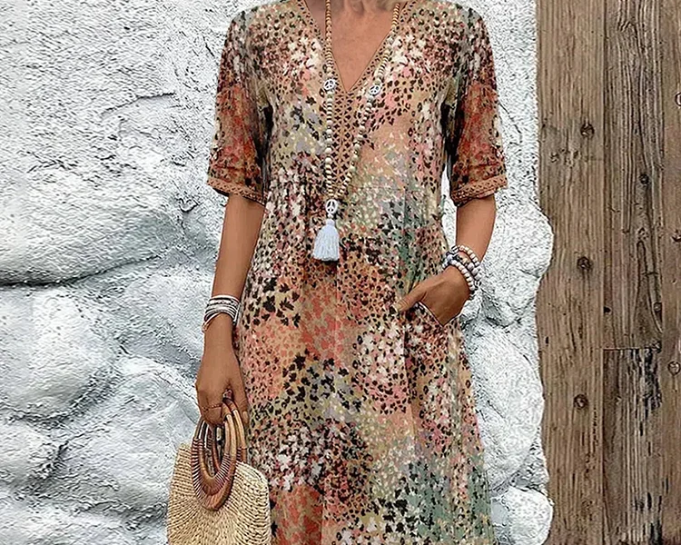 Lia - Damen Midi Kleid