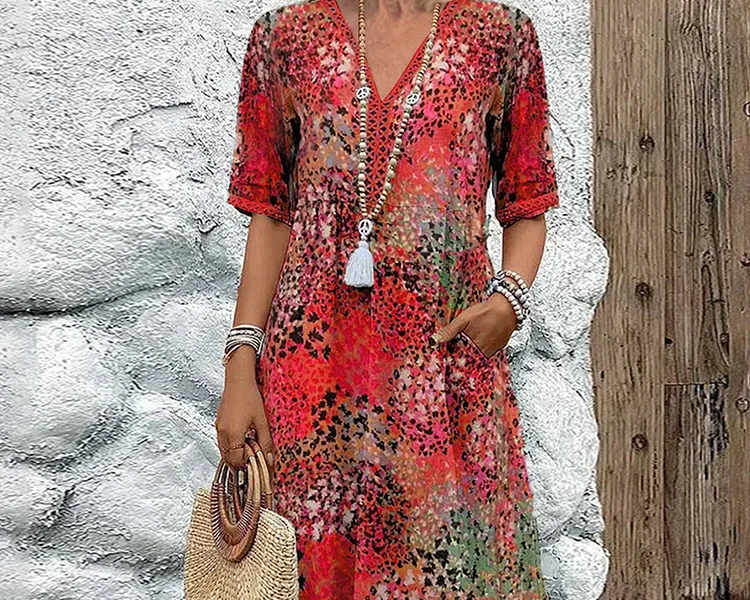 Lia - Damen Midi Kleid