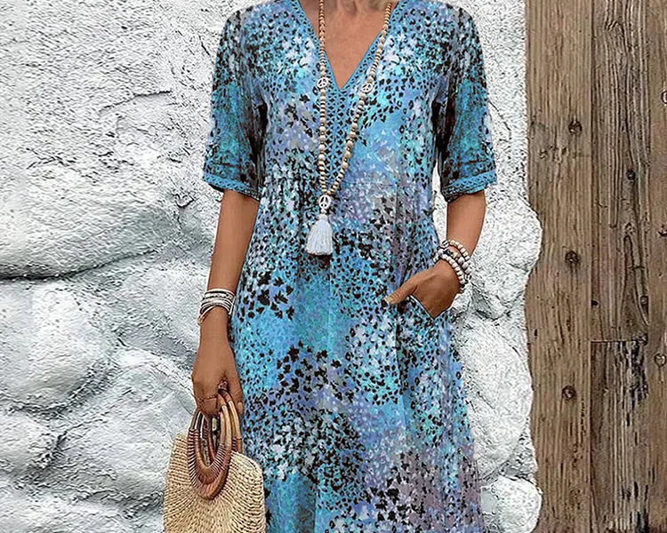 Lia - Damen Midi Kleid