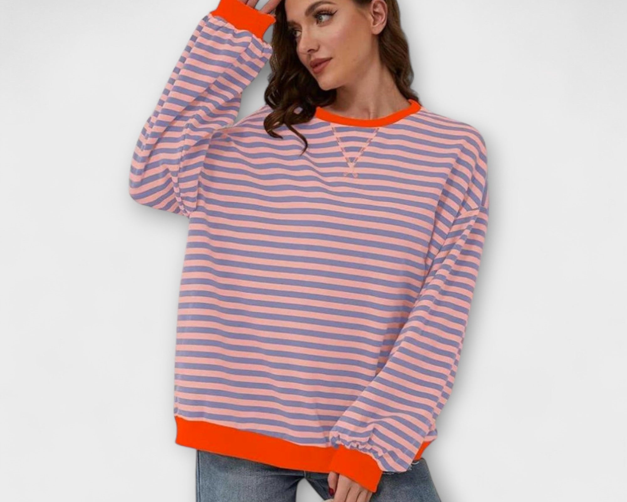 Mary - Gestreifter Oversize-Pullover
