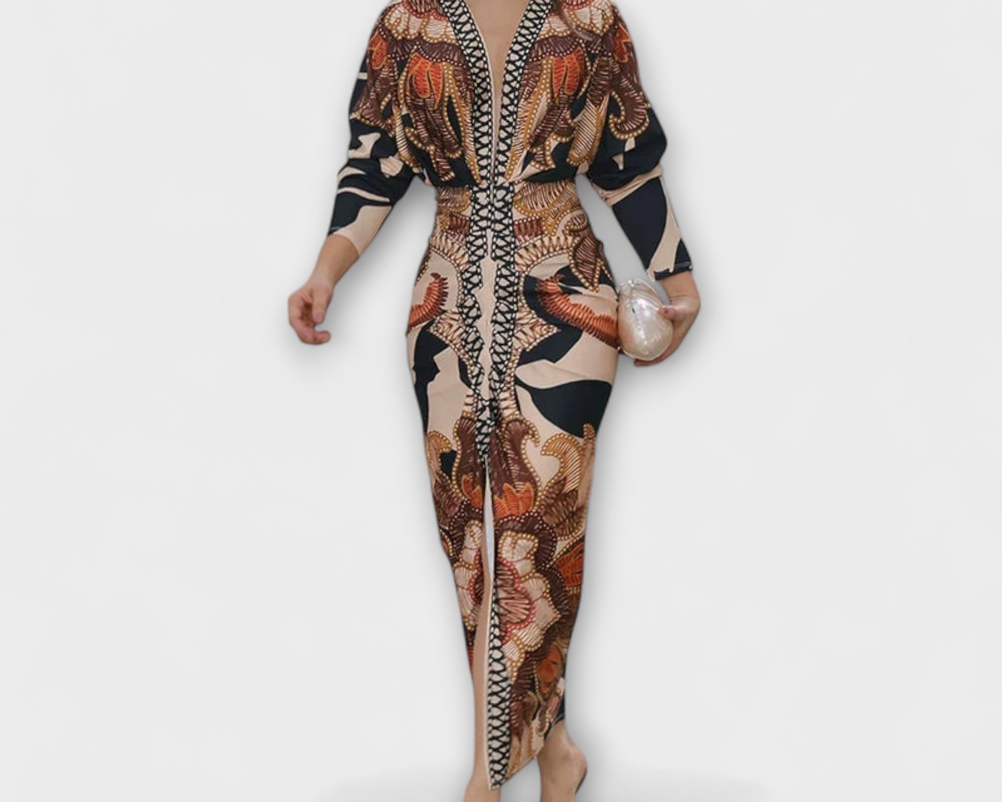 Cleo – Dolman-Midikleid mit brasilianischem Print