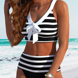 Laluna® | Gestreifter Bikini mit hoher Taille
