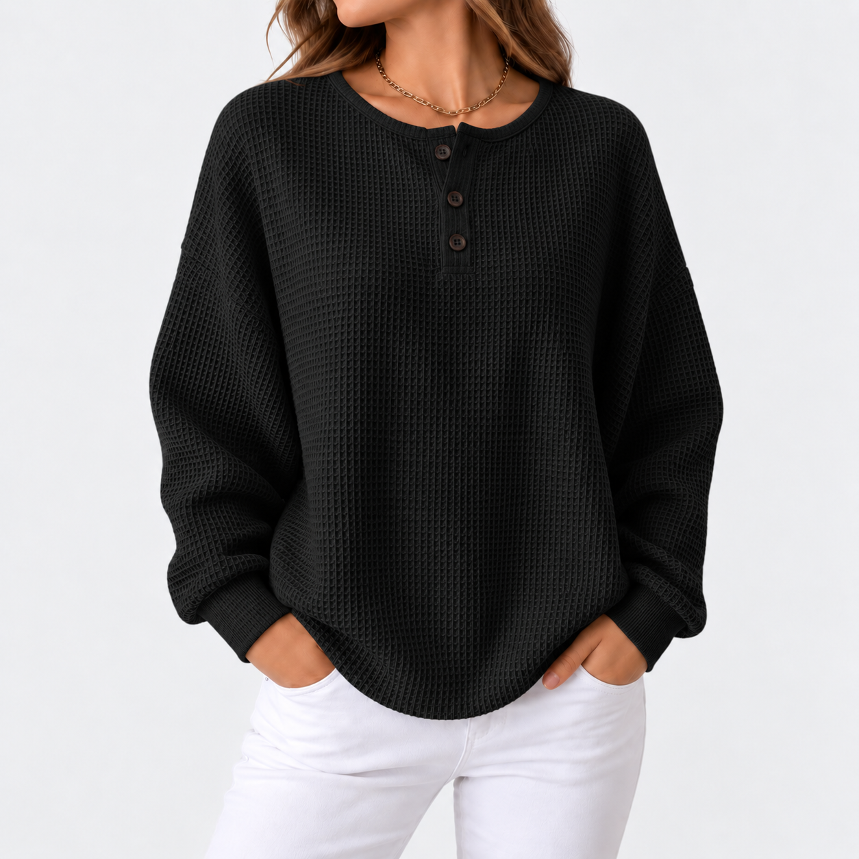 Hélène - Pullover aus weichem Waffelstrick