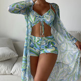 Laluna® | 3-teiliges Bikini-Set mit Druck
