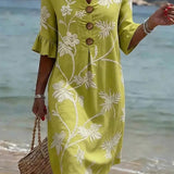 Sonniges Blumenkleid in Gelb
