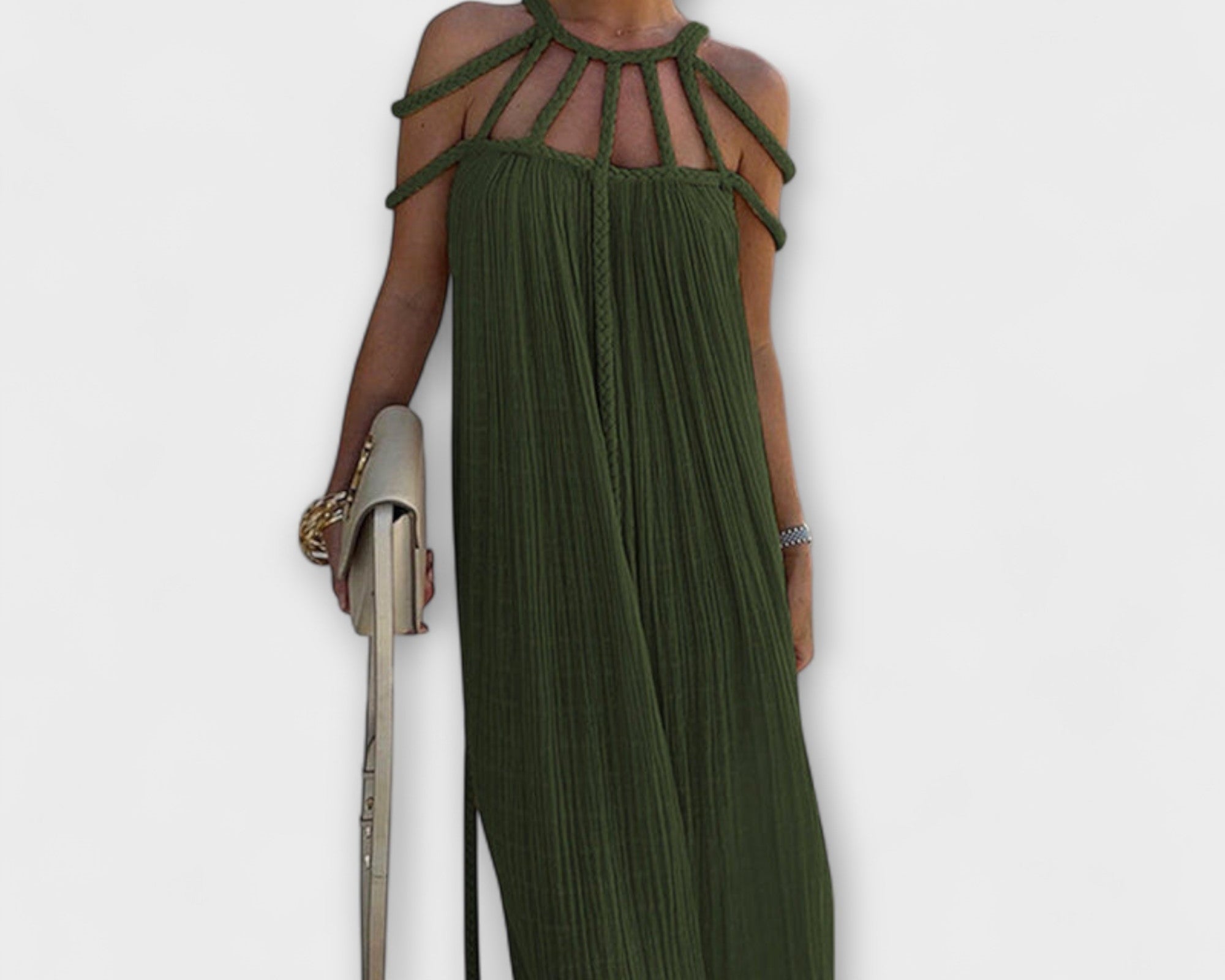 Briar - Ein schickes Maxikleid aus Mischgewebe mit drapierten Zöpfen