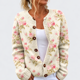 Elina – Bequemer Blumen-Print Cardigan