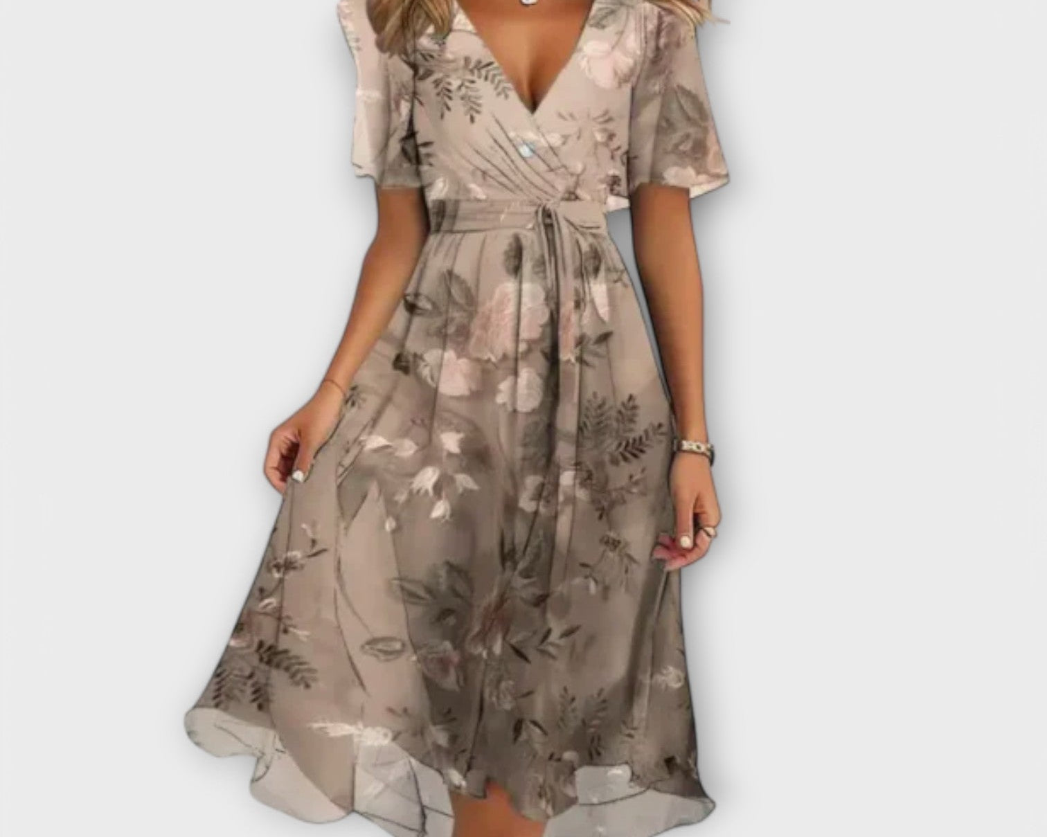 Annegret - Damen Kleid mit V-Ausschnitt