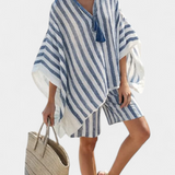 Salomé - Gestreiftes Set Bluse und Shorts