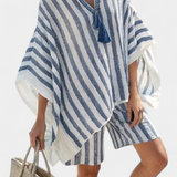 Salomé - Gestreiftes Set Bluse und Shorts