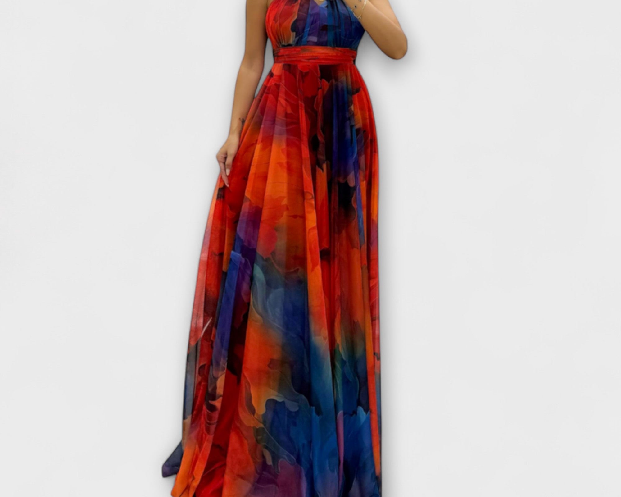 Isalie – Maxikleid aus Chiffon mit Blumenmuster