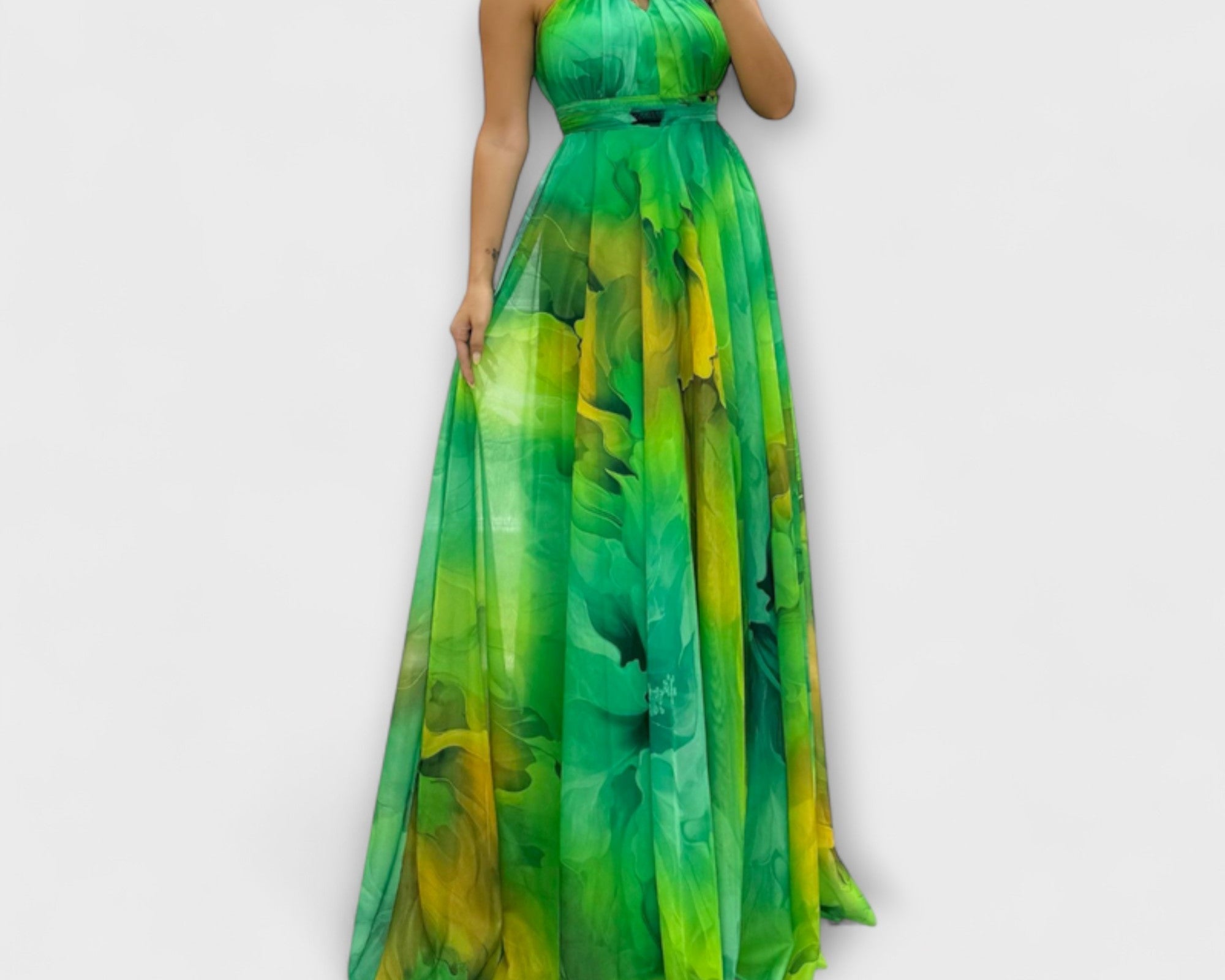Isalie – Maxikleid aus Chiffon mit Blumenmuster