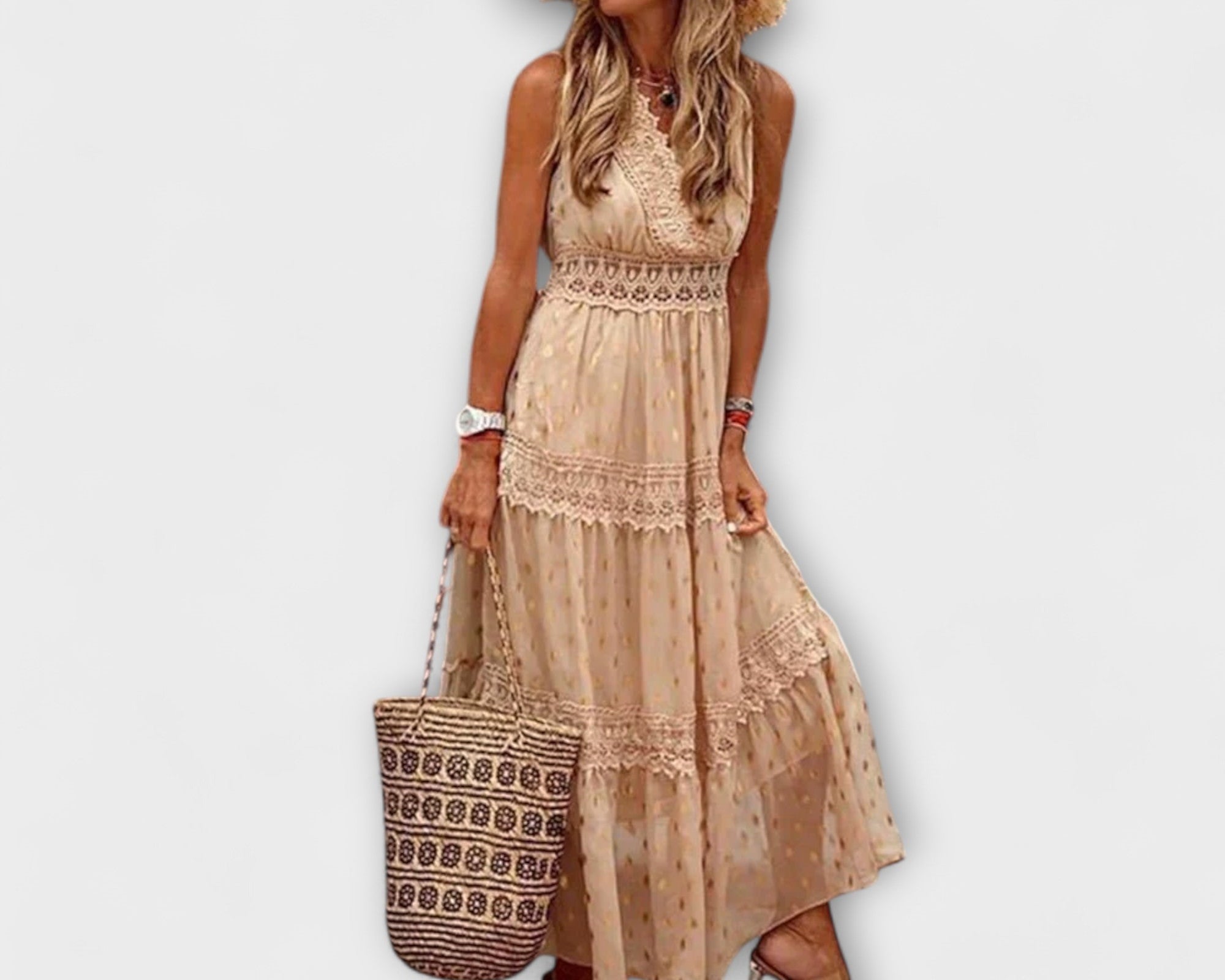 Lola - Maxikleid mit Boho-Spitze