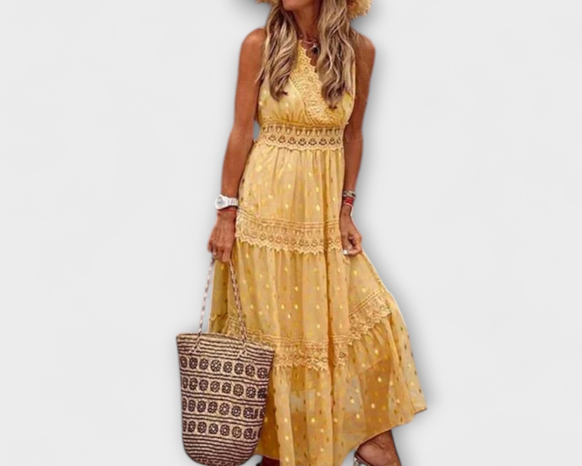 Lola - Maxikleid mit Boho-Spitze