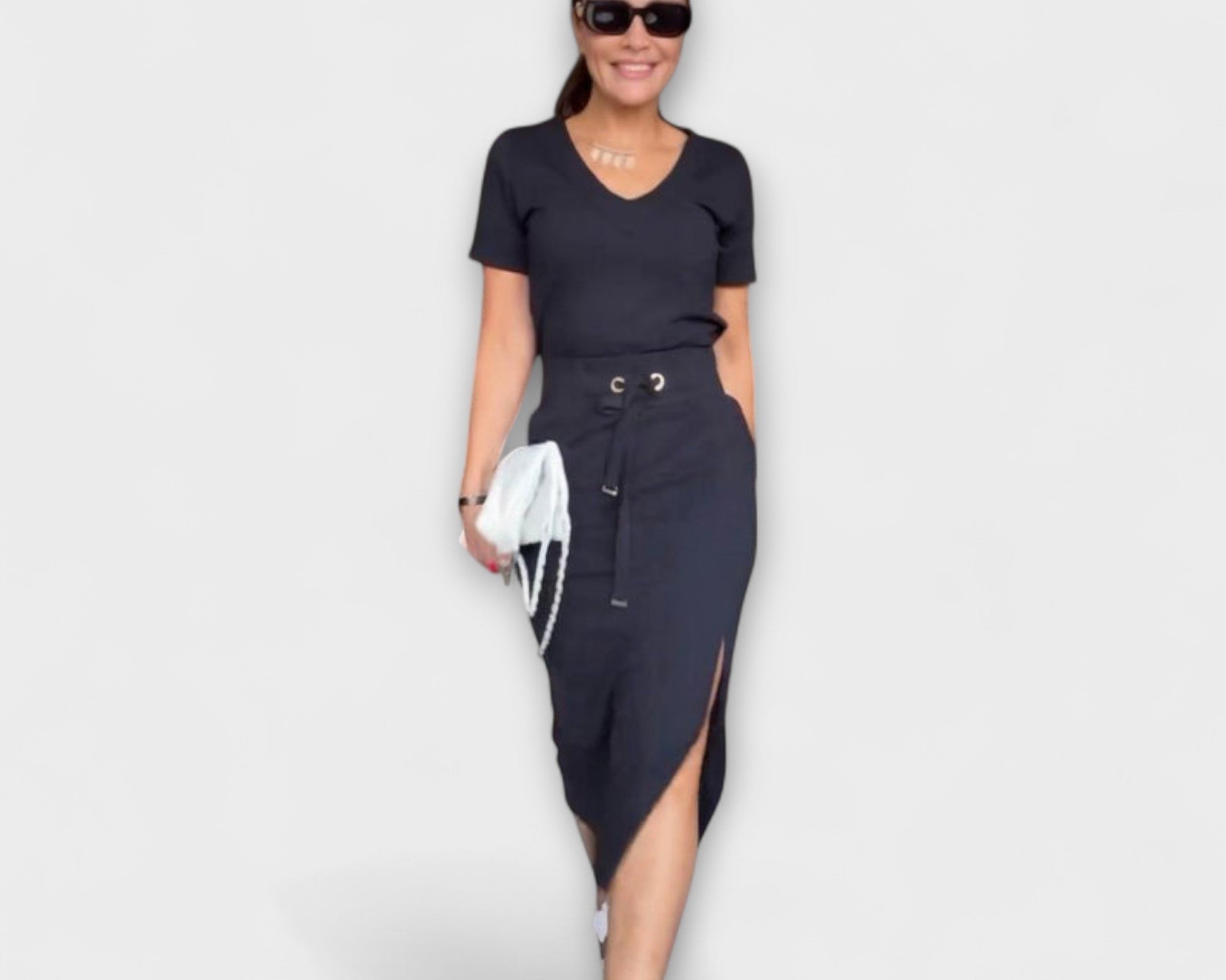 Danielle - Elegantes V-Ausschnitt Top mit Rock