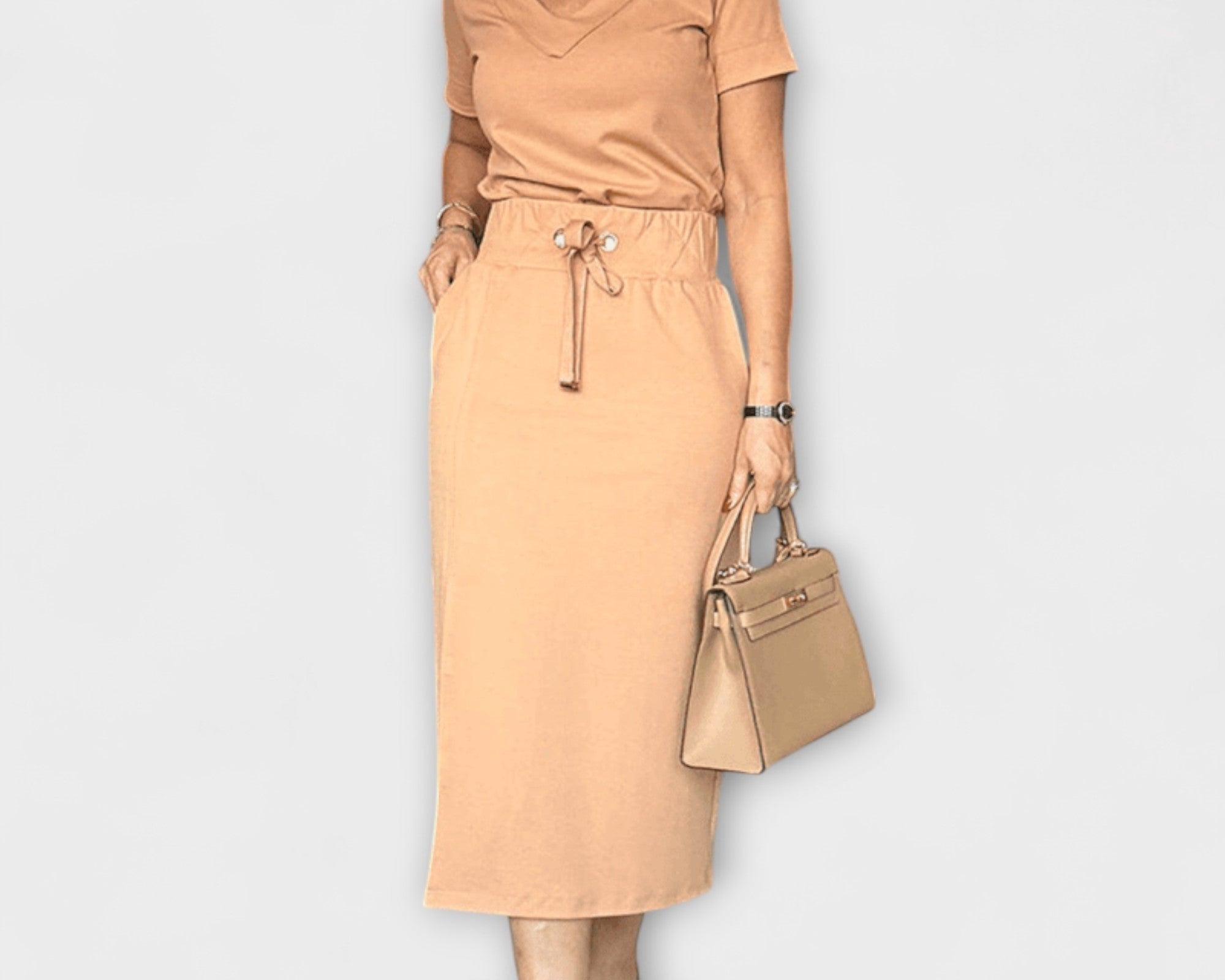 Danielle - Elegantes V-Ausschnitt Top mit Rock