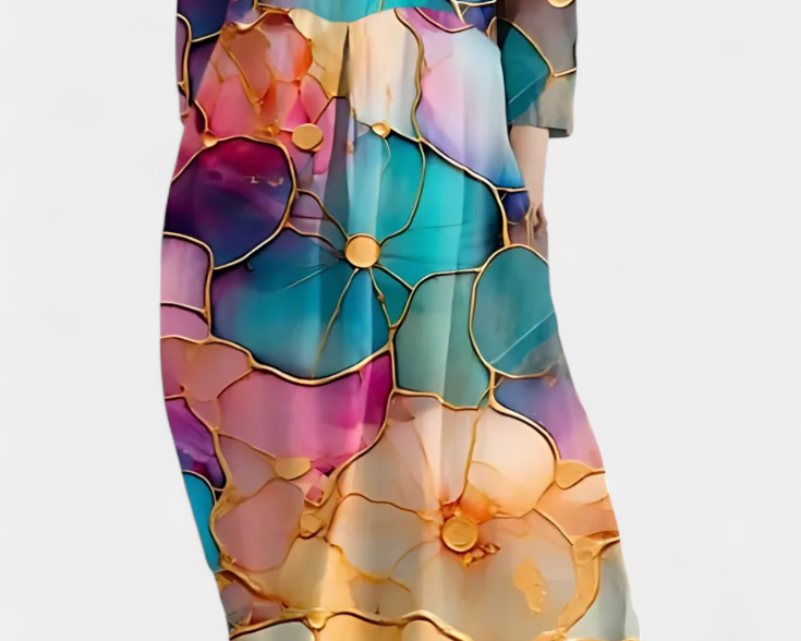 Ana - Fliessendes Kleid mit Muster