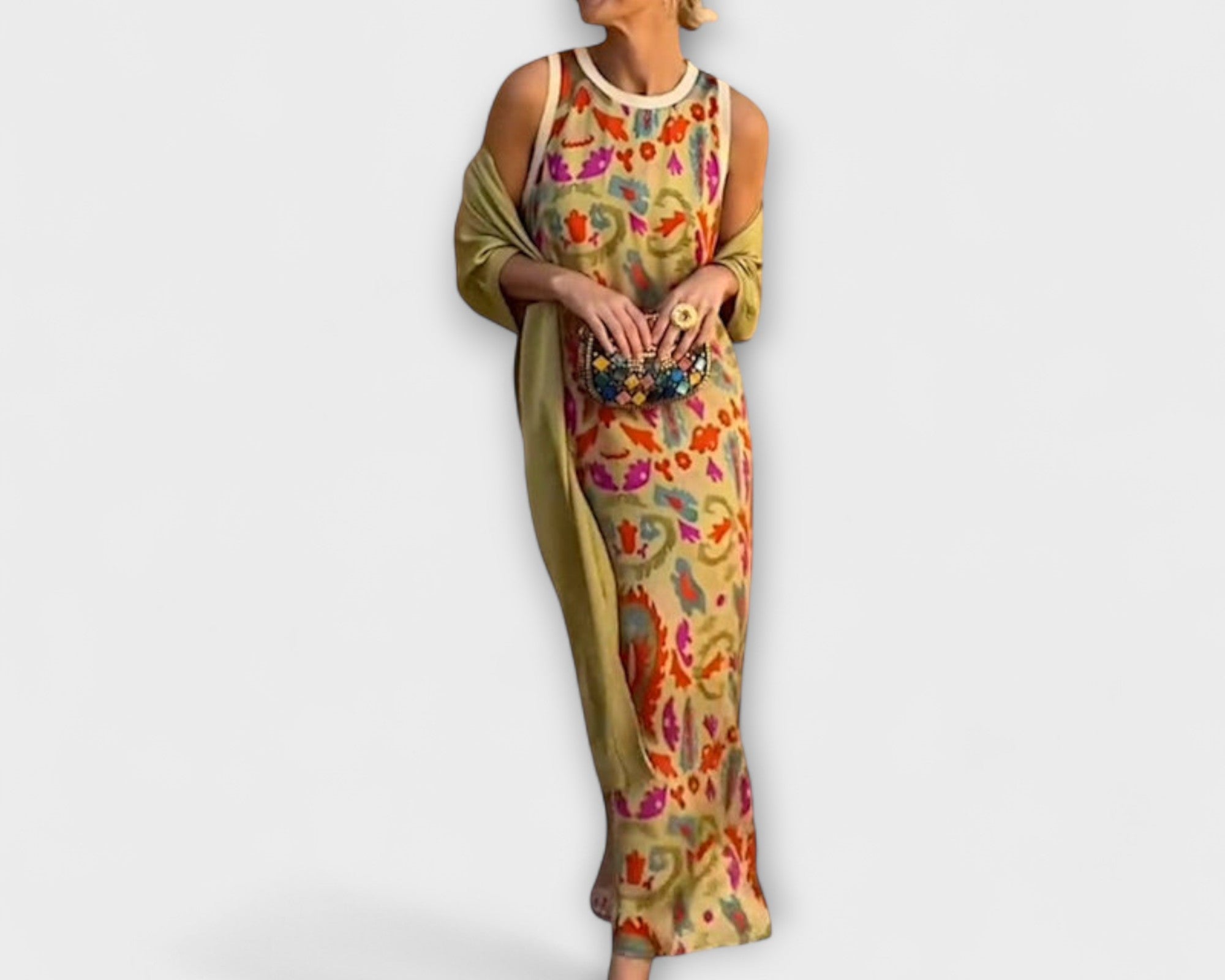 Elveria – Maxikleid mit passendem Cardigan