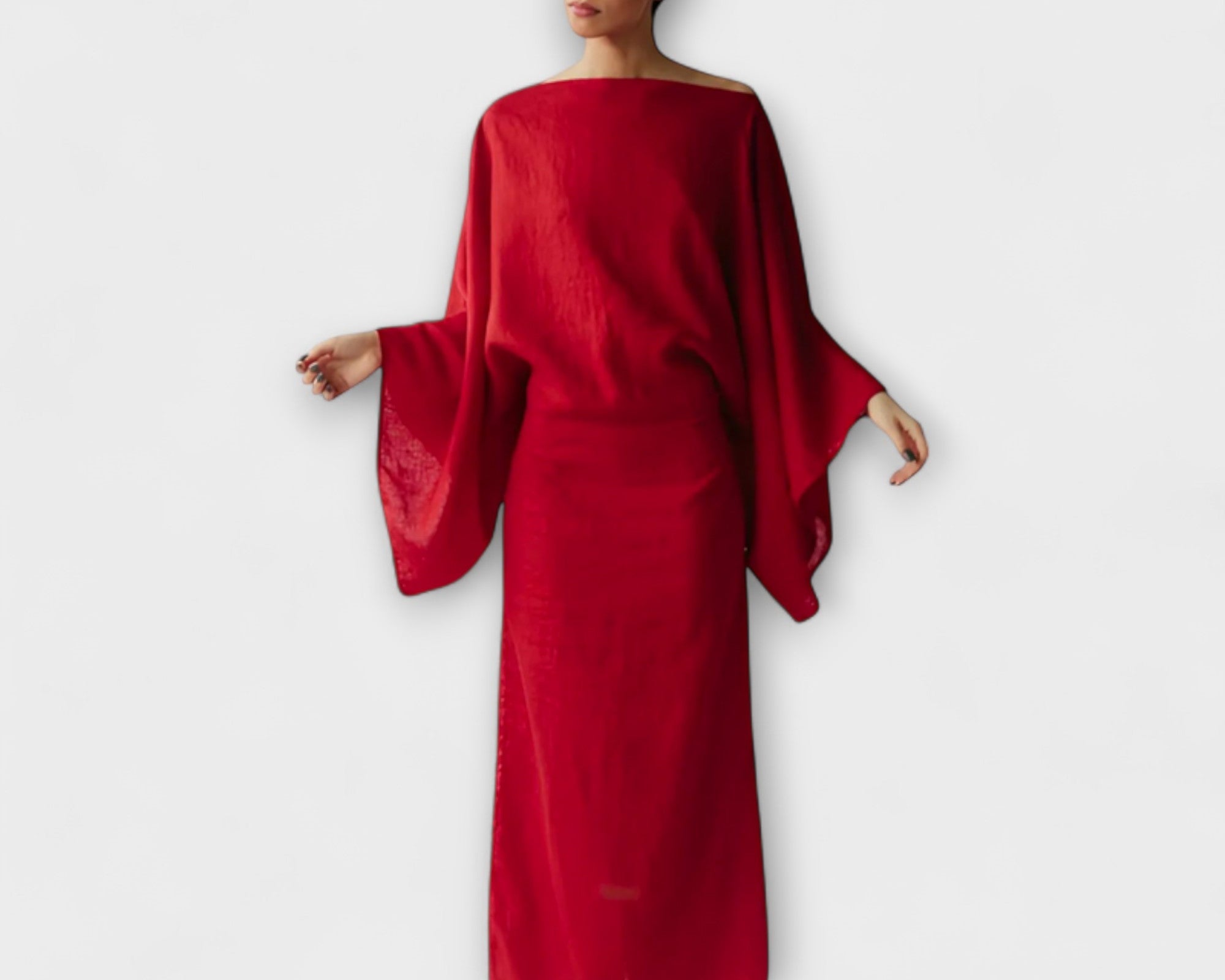Dana - Kimono Kleid aus Leinen und Baumwolle