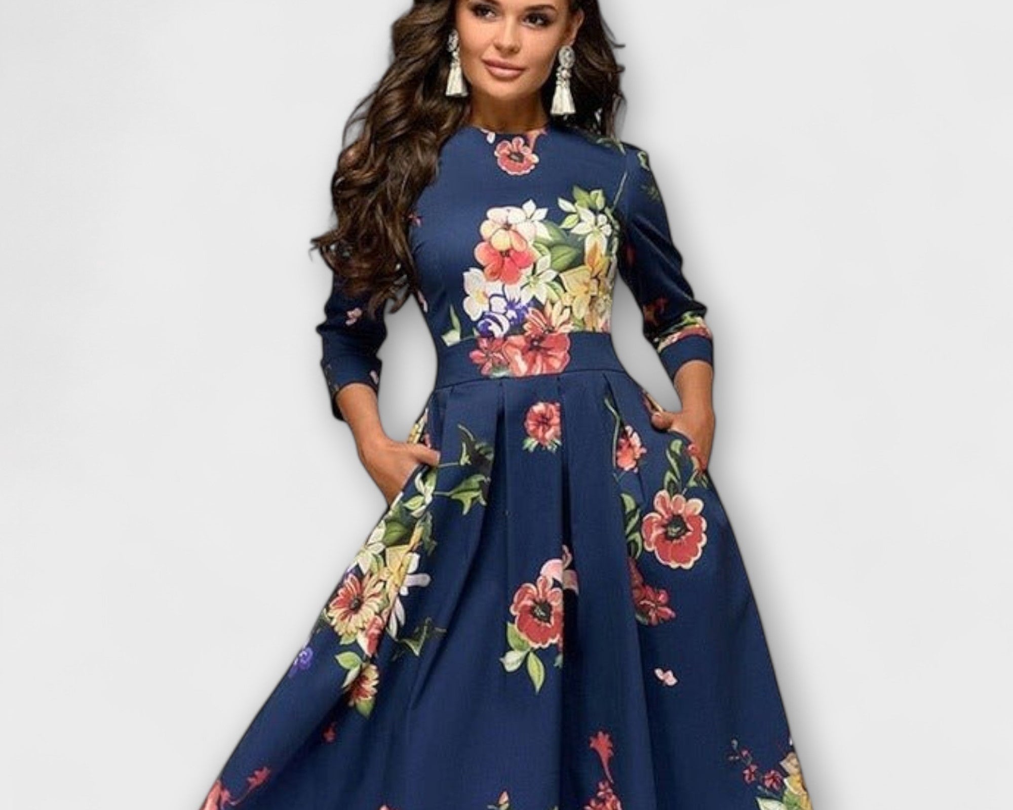 Retrozo - Elegantes knielanges Kleid
