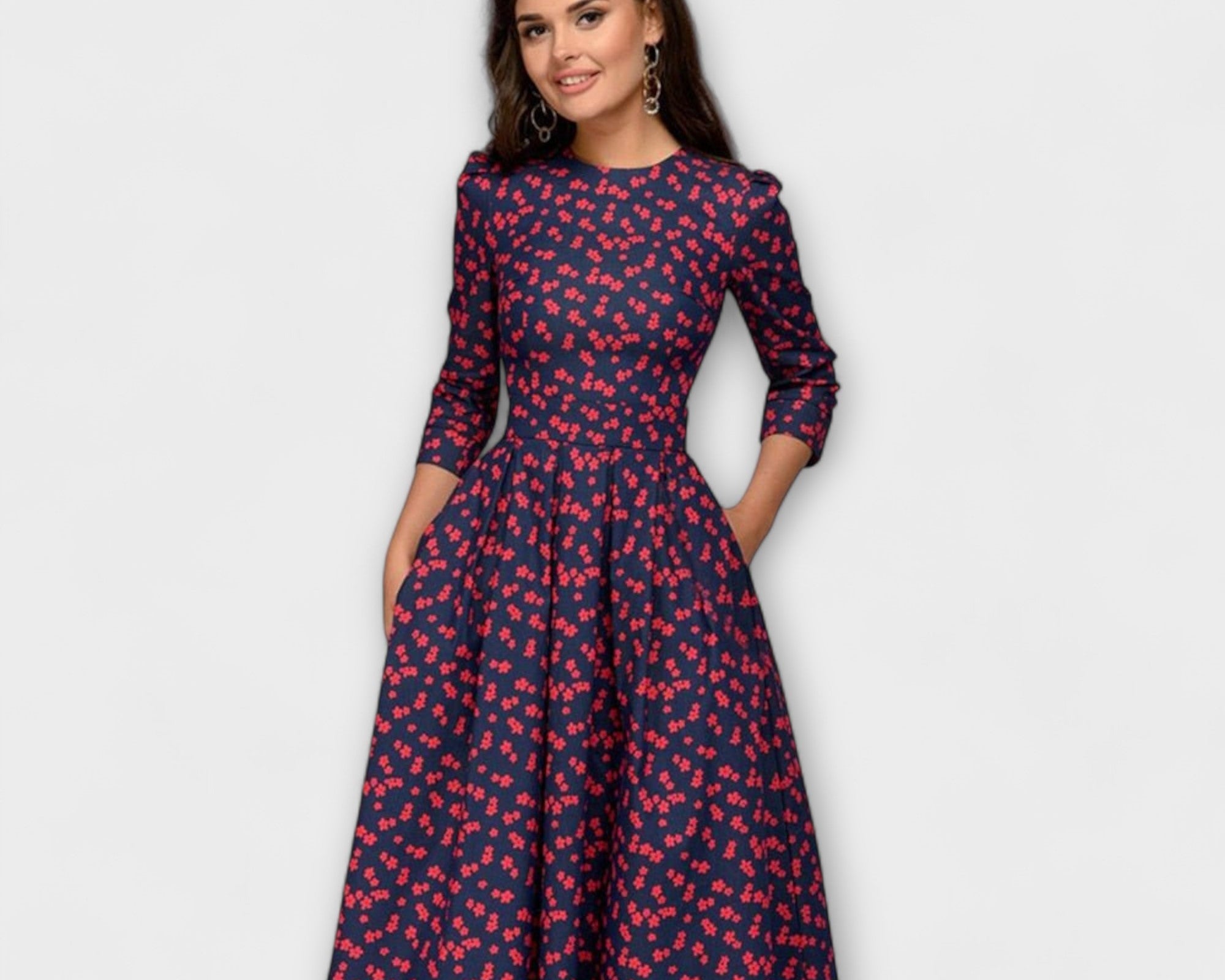 Retrozo - Elegantes knielanges Kleid