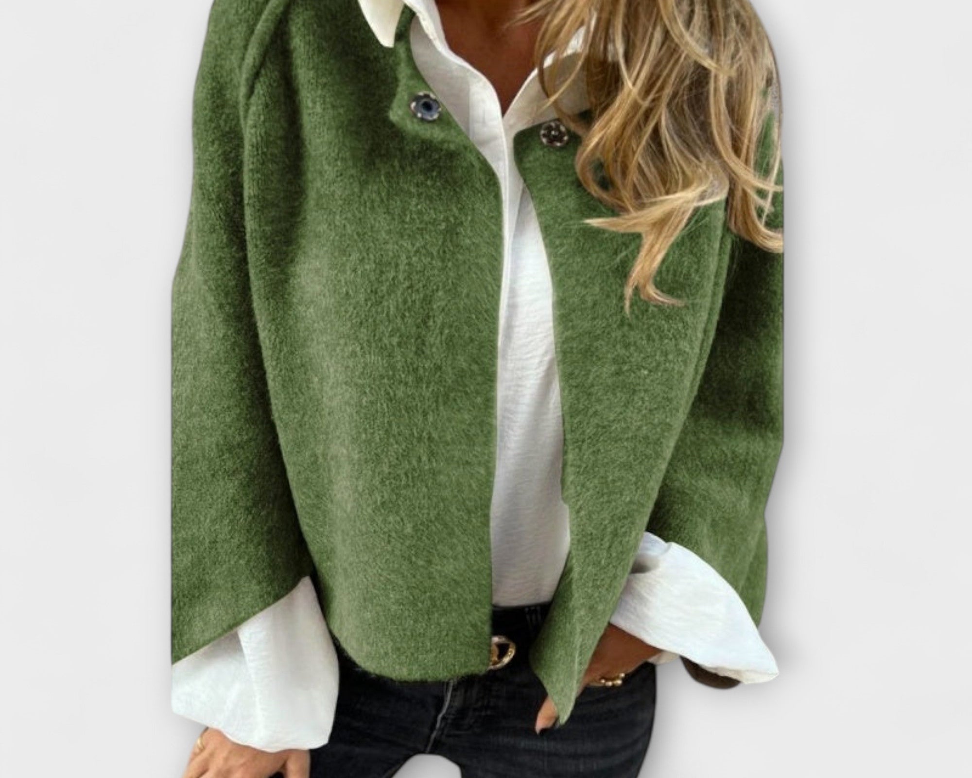 Lena - Stylische Kurze Jacke mit Rundhalsausschnitt